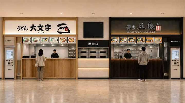 博多三氣 イオン福岡東店 / うどん大文字 イオン福岡東店